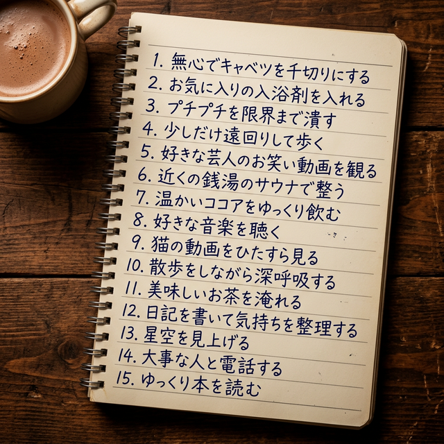 リョウが作成したストレスコーピングリスト